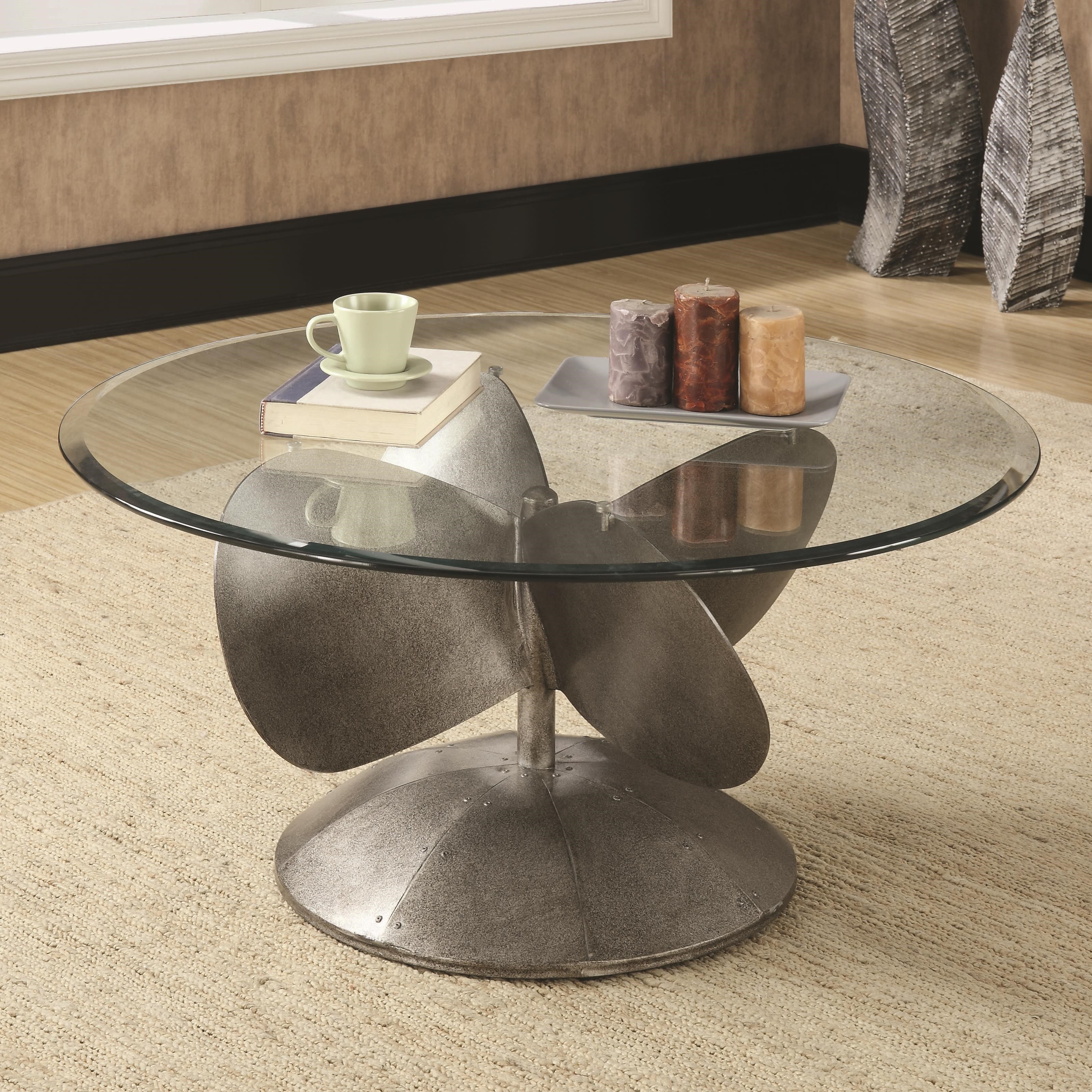 Coaster Accent Tables Industrial Coffee Table with Propeller Base